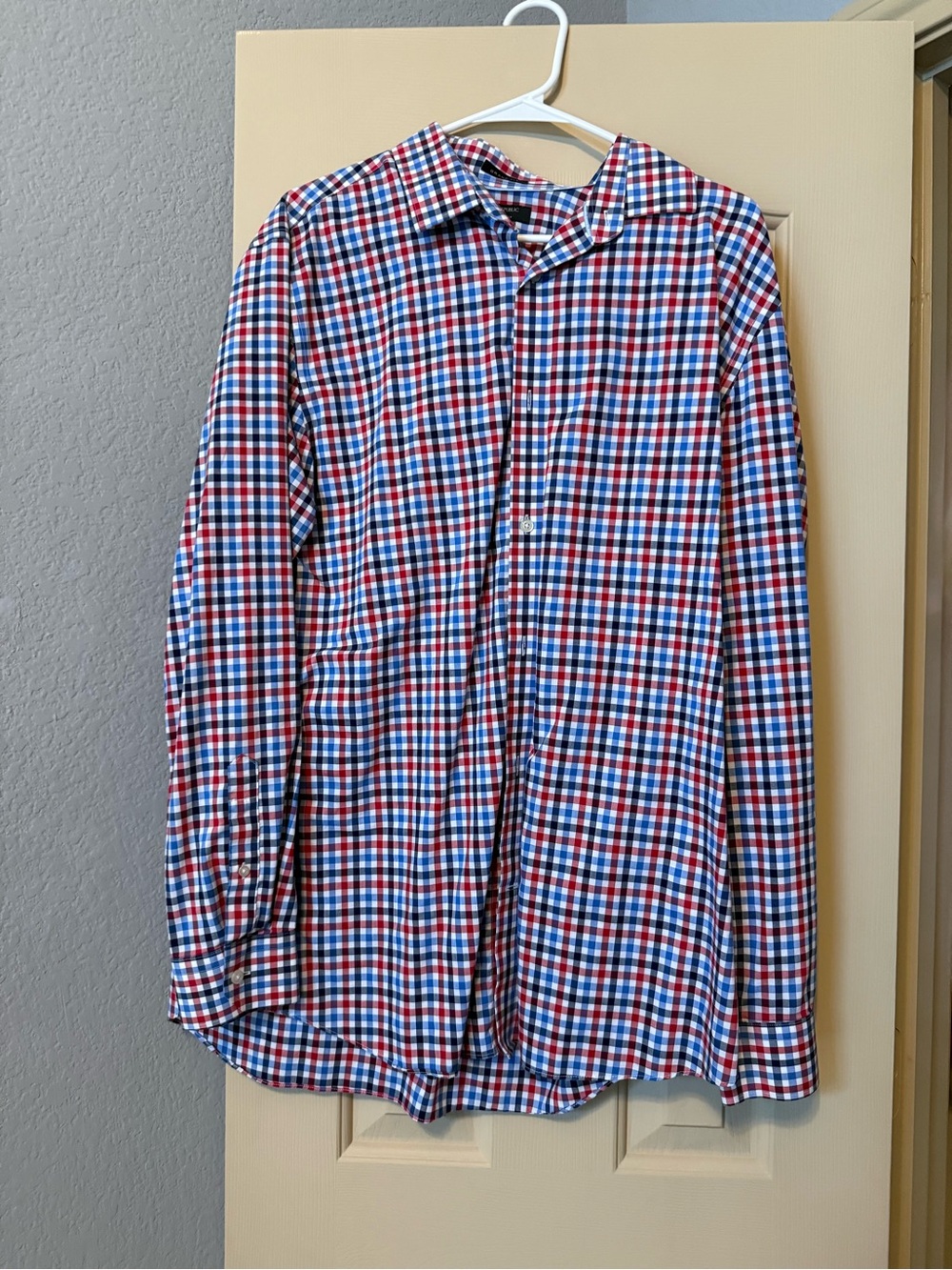 Banana Republic Red, White & Blue Check Button-Down Shirt